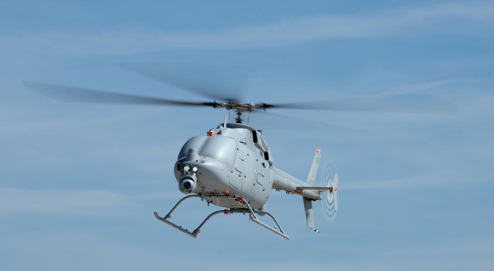 Палубная БПАС MQ-8C Fire Scout в одном из 11 оценочных полетов в условиях наземного базирования